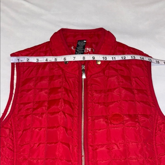 Olsen Europe Quilted Vest Red Sporty Design Classy Women's Size 10 - Picture 9 of 16
